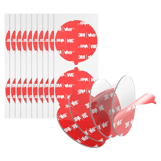 3M Double Sided Adhesive Dots Heavy Duty VHB 2" Diameter 0.02in Thick 20 PCS Clear 4905 Round Sticky Mounting Strong Adhesive Waterproof Foam Tape for Home Office Car Deco