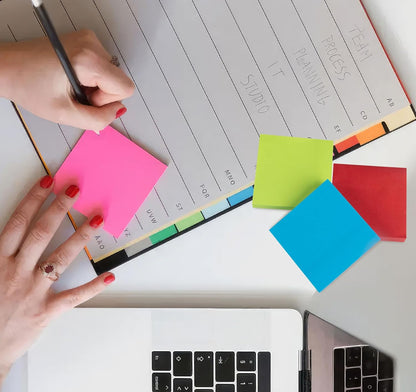 (6 Pack) Sticky Notes Pads,600 Super Adhesive Sticky Notes,3 x 3 Self Sticky Pads,600 Sheets Bulk Notepads,6 Colors Notes Post,Bright Colors Sticky Notepads Easy to Post for Office,Home,School