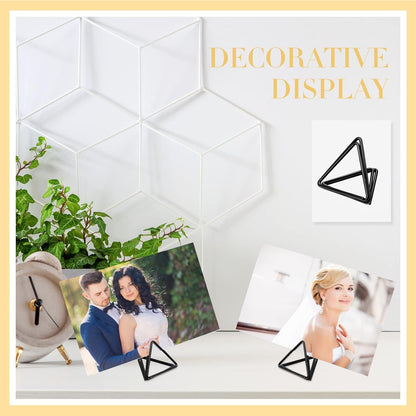 Epakh 100 Pcs Place Card Holder for Table Card Holders for Wedding Triangle Shape Table Number Picture Clips Stand for Centerpiece Anniversary Party(Black)