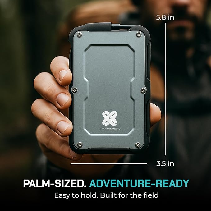 Titanium Micro 8TB External SSD, Titanium One Portable SSD - Up to 550MB/s, USB 3.2 Gen 2 USB-C USBA, Rugged IP66 Water Resistance, Drop Proof, External Solid State Drive Storage for PC Mac Smartphone