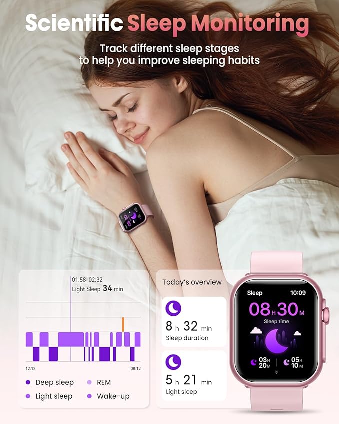 RUXINGX Smart Watch for Women Men Fitness: Sleep Tracking, Bluetooth Calls, 120+ Sports Modes, IP68, 2 Bands 30-Day Battery Life