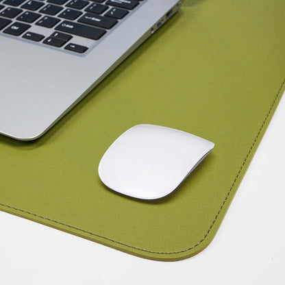 Leather Desk pad Protector, Large Desk mat with Natural Cork & PU Leather,Mouse pad,Non-Slip Office Desk Mat,Waterproof Desk Writing Pad for Office and Home (47in*23.7in, Olive Green)
