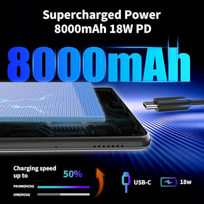 2025 Android 15 tablet with keyboard, 26GB+256GB+2TB Expand, 10 inch 2-in-1 Tablets with 8-Core, 5G WiFi, 8000mAh, BT5.0, 5MP+13MP, GMS, GPS, Widevine L1, Tablet PC with Mouse, Case, Stylus (Green)