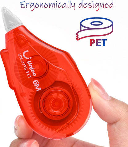 White Correction Tape Dispenser, 12-Count Pack, Easy To Use Applicator, Fast, Clean Tear-Resistant Tape For school Supplies, Office (6M/256, 3 colors, Tape Width 0.2in)