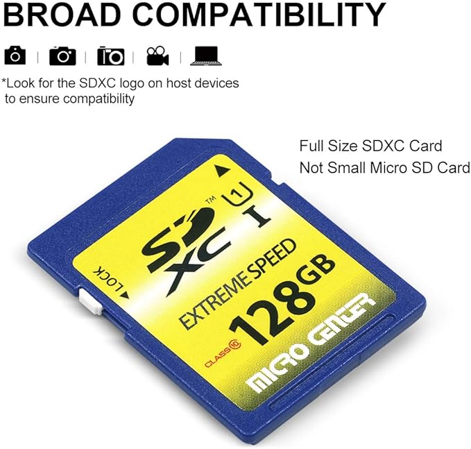 INLAND 128GB SD Card Class 10 SDXC Flash Memory Card Full Size SD Chip USH-I U1 Trail Camera by Micro Center (2 Pack)