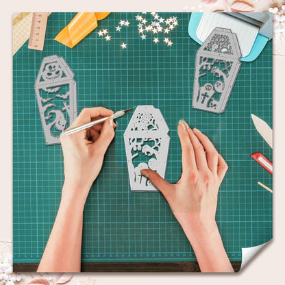 GLOBLELAND 3D Halloween Lantern Cutting Dies for Card Making Witch Spider Bat Black Cat Cut Die for DIY Scrapbooking Journal Embossing Paper Craft Decor