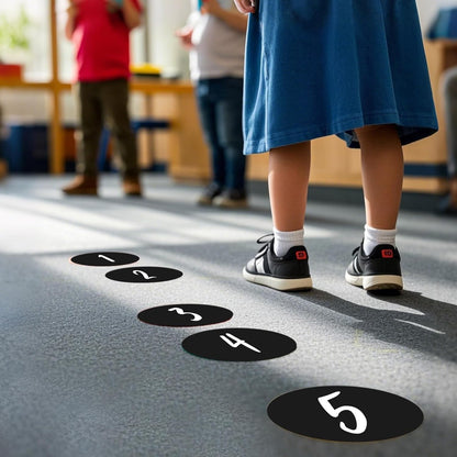 300 PCS Round Stickers 4 Inch Black Vinyl Circle Floor Dots Sticker Removable Self-Adhesive Colored Large Label Roll for Marking Inventory Organizing Classroom Line Up Spots