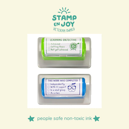 2 Self-Ink Flash Stamp Set, Multicolor Teacher Stamps for Classroom, Stamps for Teachers, Pre-Inked, Refillable Stamps