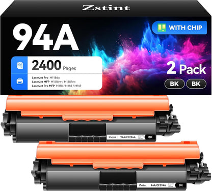 94A Black Toner Cartridge 2-Pack High Yield with Chip Replacement for HP 94A CF294A Cartridges Compatible for HP LaserJet Pro MFP M148dw M148fdw M118dw M149fdw M148 M118 M149 Series Printer All-in-One