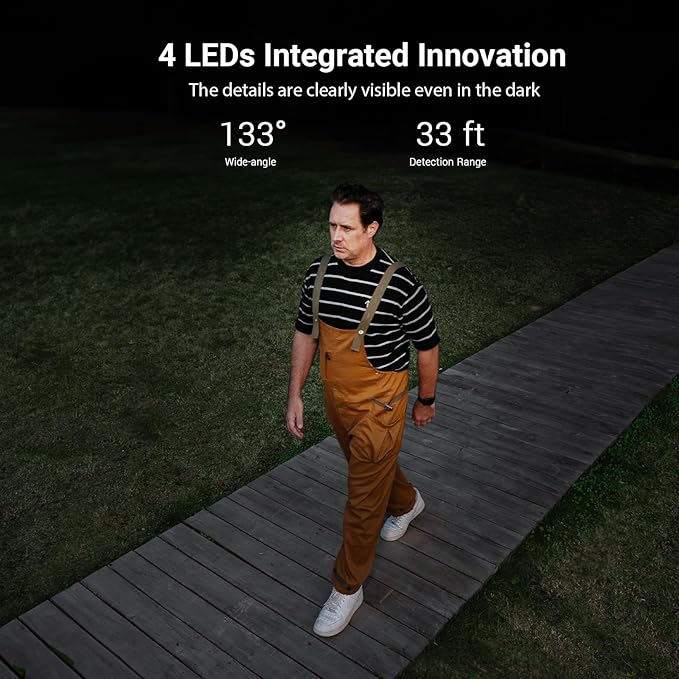 Solar Security Cameras Wireless Outdoor, 4-Cam-Kit, 2K Home Security Camera System, 365-Day Battery Life, No Subscription Fee, Easy to Install, Color Night Vision, Local Storage