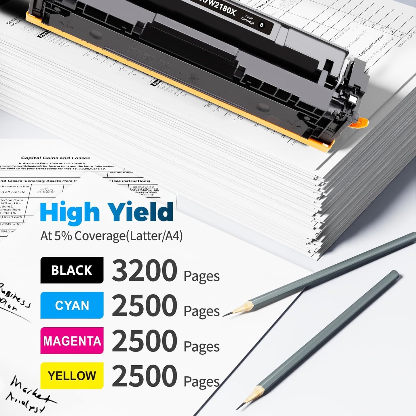218X Toner Cartridges (No Chip) Replacement for HP 218X Toner Cartridges 4 Pack 218A Compatible for Pro MFP 3301fdw Pro 3201dw MFP 3301cdw MFP 3301sdw Printer