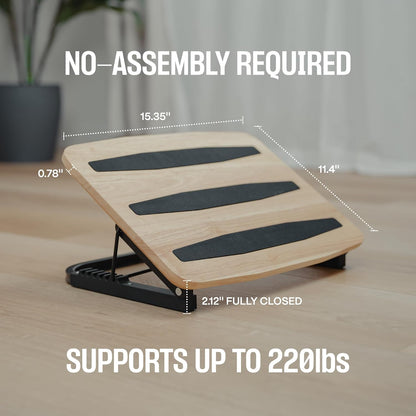 Adjustable Under Desk Foot Stool - Ergonomic Foot Rest with 7 Angles - Natural