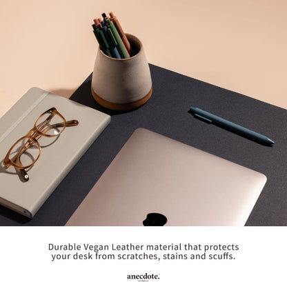 ANECDOTE Vegan Leather Desk Pad - 23.6"x17" Desk Mat for Your Office. This Quality Large Mouse Pad has Chic Elegance, Professional Look & Satisfying Touch - The Perfect Leather Mouse Pad for You!