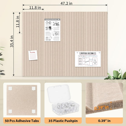 Smarpau 12 Pack Large Cork Board, 48"x36" Felt Bulletin Board, Corkboard with 35 Pushpins 50 Removable Security Stickers, Cork Boards for Office Home
