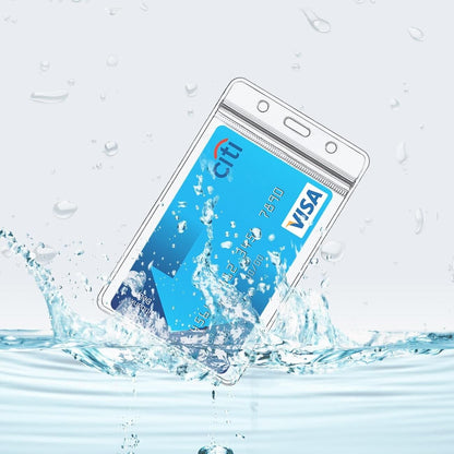 ID Badge Holder with Clip on Name Badge Holder Vertical Clear Plastic Name Tag Holders by ZHEGUI (25Pack, Vertical 3.5X2.3)