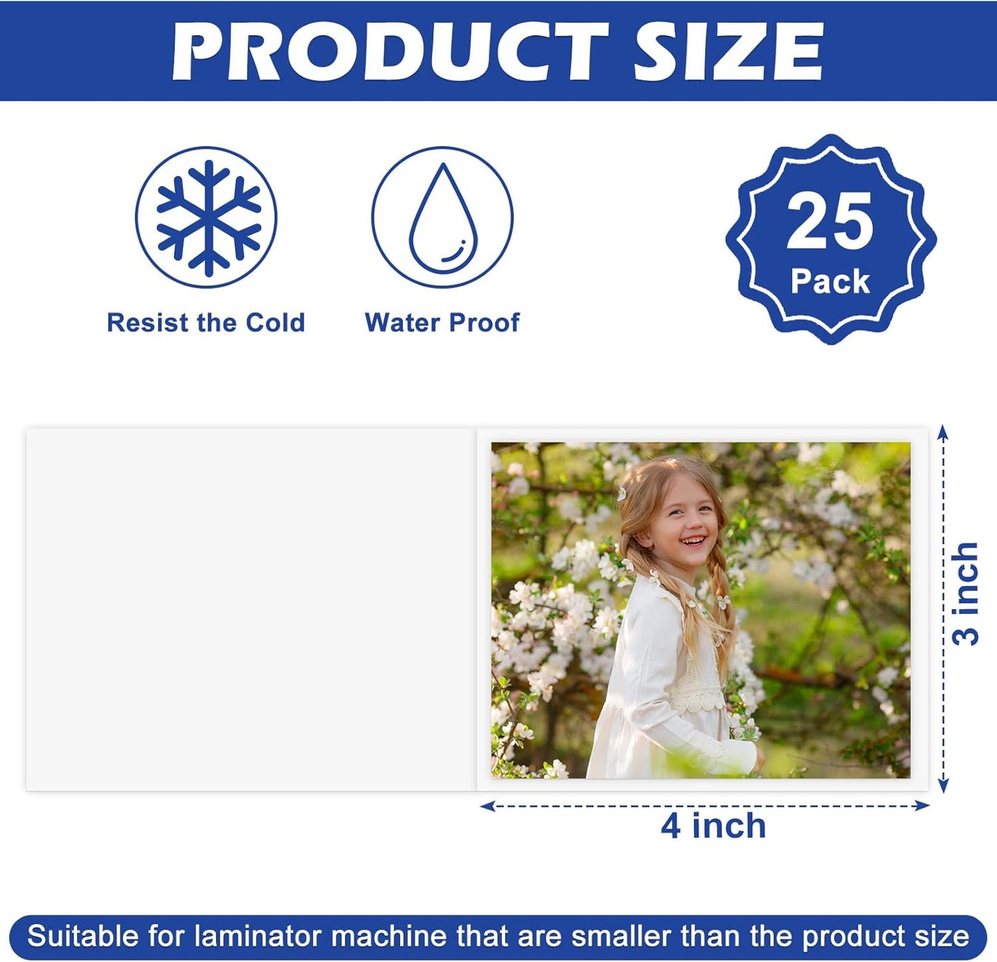 25 Pack 3 x 4 Inch Laminator Carrier Sleeve Business Card Size Thermal Laminating Carriers Sheets Protection Thermal for All Brand Laminating Pouches Work Permits Pass Cards Student ID Cards