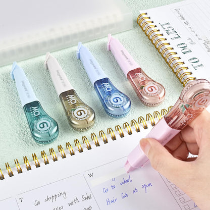 Temiary 12Pcs Correction Tape Pens, Aesthetic White Tape for Instant Correction, Easy to Use, Pen Shaped Applicator for Office School Supplies, 1/5 Inch x 236 Inches (Multicolor)