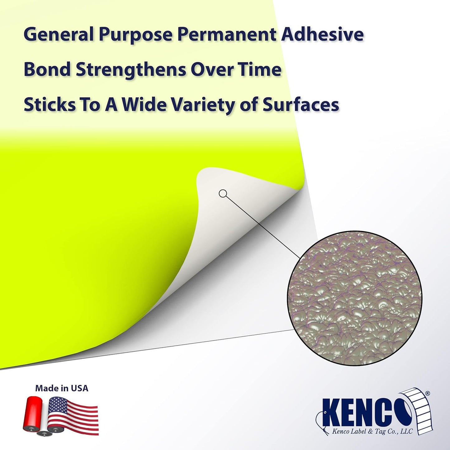 Kenco Color Coding 3 X 5 Rectangle Labels, Inventory Control Stickers 500 Labels Per Roll, Made in The USA (Fluorescent Yellow)