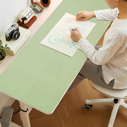 Bloss 47.2" x 16.9" Large Desk Mat, Leather Mouse Keyboard Pad, Non-Slip Writing Pad, Desk Protector for Office, Home - Light Green