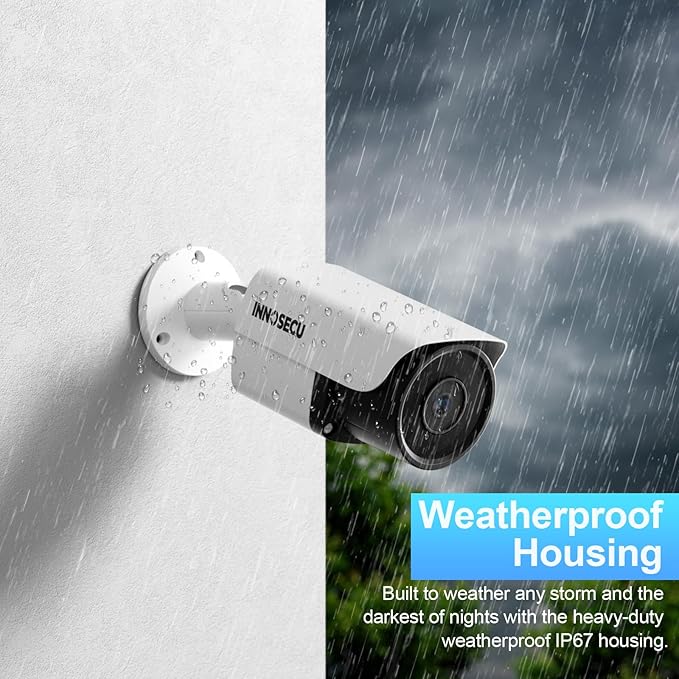 5MP IP PoE Camera, Outdoor Surveillance Security Camera with Mic, IR Night Vision 100ft, AI Human Vehicle Detection, 2.8mm Lens Wide Angle 110°, Outdoor Waterproof IP67,INB5GR37E (White)