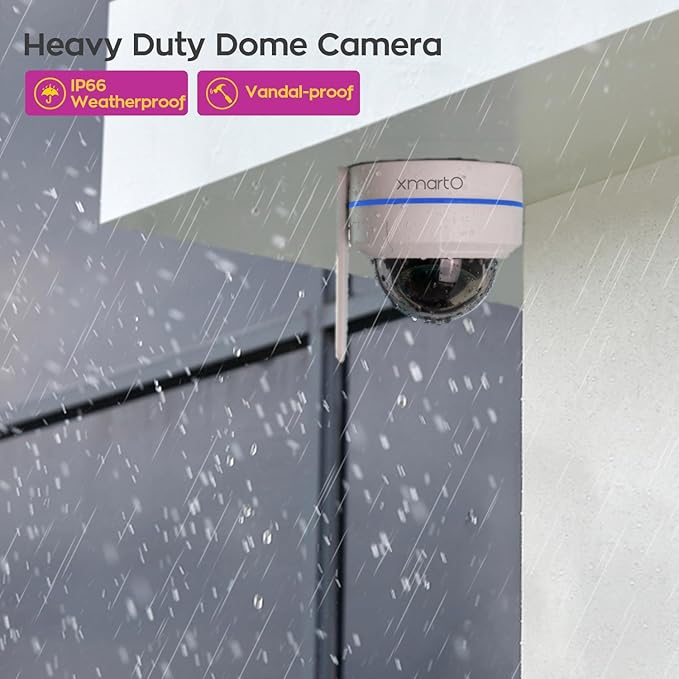 xmartO [AI Tracking Dome CAM] 10CH 2K HD Metal Dome PTZ Wireless Security Camera System, 4*Automatic Tracking, 2-Way Audio and Night Vision Camera, 10CH 4K Long Range WiFi 6 Surveillance DVR NVR Kit