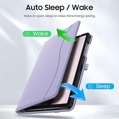 Fintie Case for Samsung Galaxy Tab A9 Plus/A9+ 5G 11 Inch 2023 Model (SM-X210/X216/X218), Multi-Angle Viewing Smart Stand Back Cover with Pocket Auto Wake/Sleep, Lilac Purple
