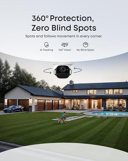 eufy Security SoloCam E42 2-Cam Kit (HomeBase S380), 4K Security Camera Wireless Outdoor, Solar Powered, AI Motion Tracking, Strobe Light, Pan & Tilt, Facial Recognition, Local Storage Up to 16 TB
