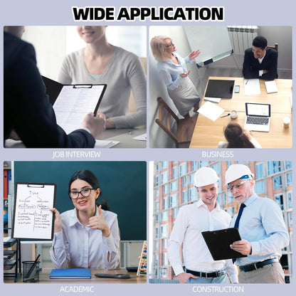 Clipboard Folder, A4 Foldable Clipboard with Horizontal and Vertical Double Metal Clips, 360 Degree Foldable Binder Clipboards with Pen Holder, File Cover Work Folder Clipboards, Black