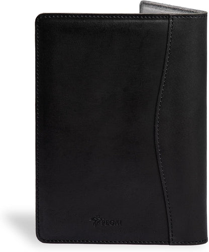 PEGAI Junior Legal Pad Folder Organizer | Portfolio Binder, Resume Interview Document Organizer Folio | Personalized Leather Binder Padfolio with Business Card Organizer | Eriksen (Charcoal)