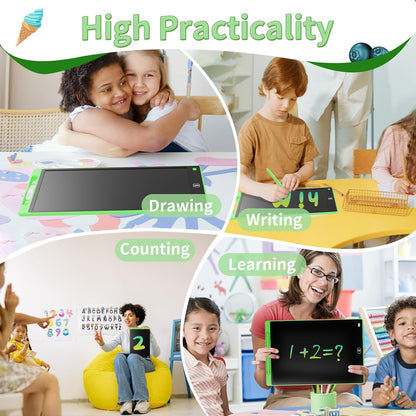 [4 Pack] Genialba LCD Writing Tablet 8.5-Inch Colorful Doodle Board, Toddler Learning Educational Toys Gifts for 3-8 Years Old Girls and Boys, Electronic Drawing Pad for Kids (Pink&Blue&Green&Purple)