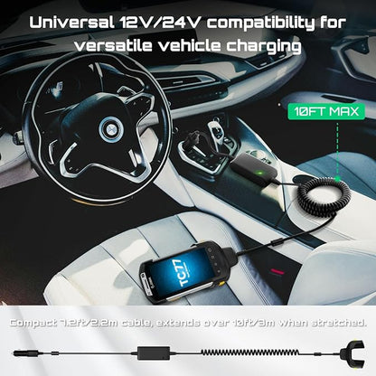 Fast Charging Car Charger Cable for Zebra Symbol TC77 TC70 TC72 TC75 TC70X TC75X TC700H TC700K TC77HL TC720L Barcode Scanners - Fully Charges in Just Over 4 Hours - CHG-TC7X-CLA1-01
