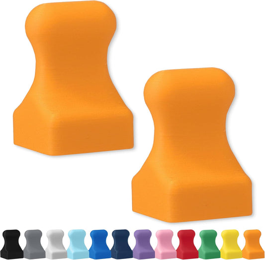 Glassboard Studio MiniPawn Magnet - Strong Neodymium Rare Earth Magnets for Fridge, Whiteboard, Locker & Magnetic Glassboards - Crafting & Office Use - Strong Fridge Magnets (Tangerine Orange, 2)