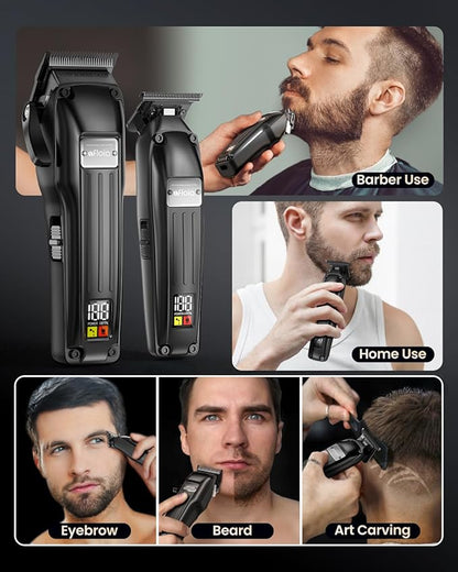 Professional Hair Clippers Set for Men - Afloia Premium Haircut Clipper&Trimmer Kit with High Torque Brushless Motor & DLC Coated Detachable Blade& Charging Stand, Gifts for Men Husband Dad
