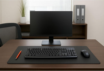 Dacasso Black Leather 30" x 12.5" Keyboard/Mouse Desk Mat