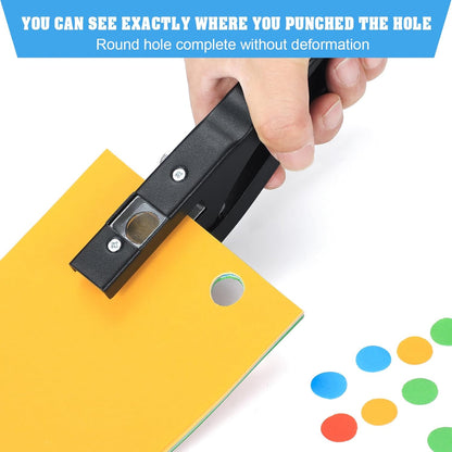Hole Punch,Heavy Duty Hole Puncher Single,Paper Punch Portable Hand Held Long Hole Punch for Paper Cards Plastic Cardboard (8MM)