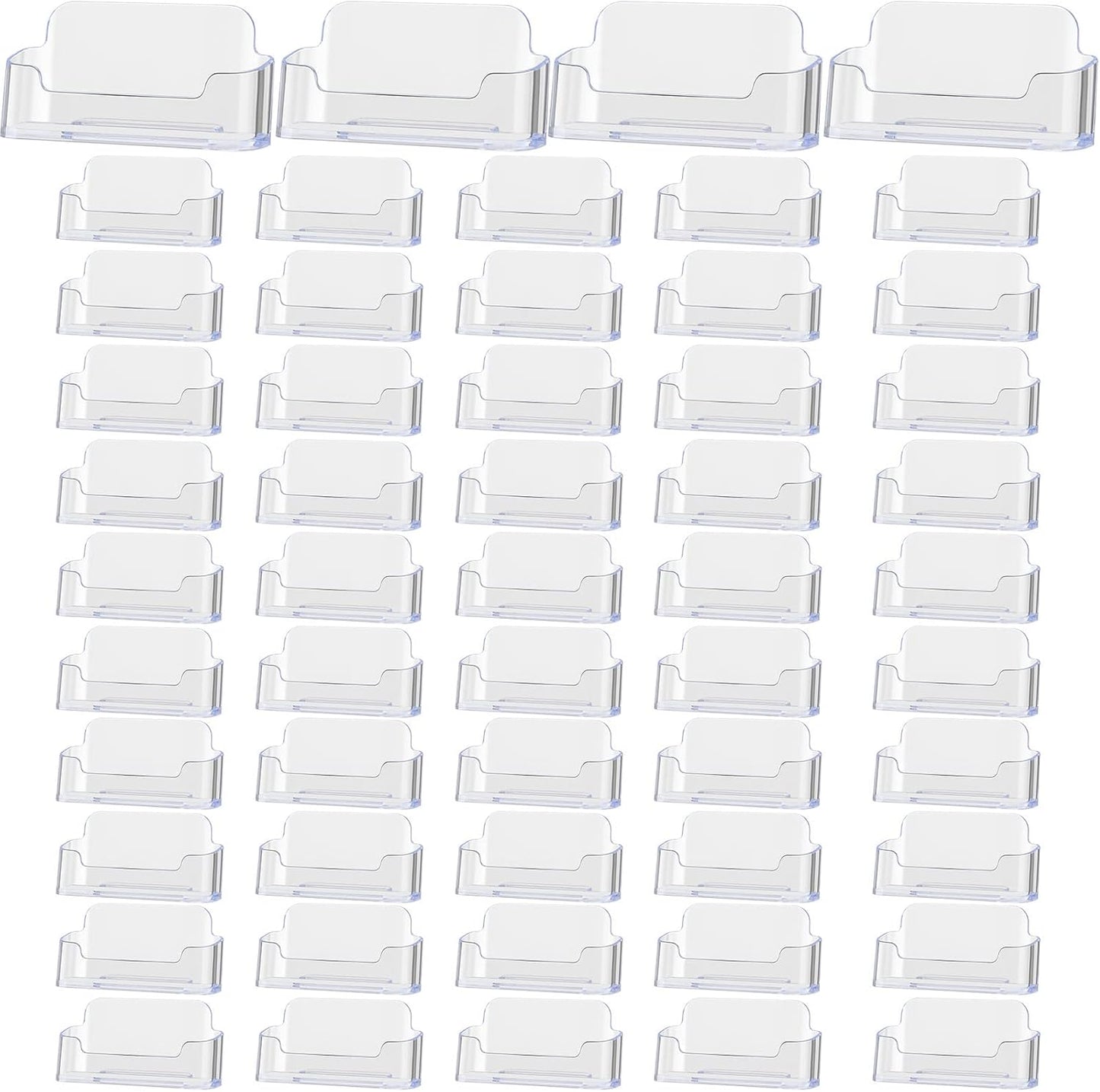 Thenshop 64 Pack Business Card Holder Desktop Business Card Stand Acrylic Holder Stand Clear Postcard Display for Home Office Desk Table (Desktop Style)