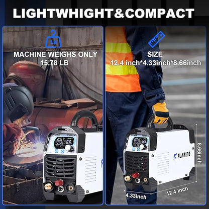 FLARING FC650DL PLUS Plasma Cutter 65 AMP Non Touch Pilot Arc Plasma Cutter Machine 120/240V Dual Voltage, Digital Display, High Frequency IGBT Inverter, Post Air/2T/4T, 5/8" Clean Cut with Consumable