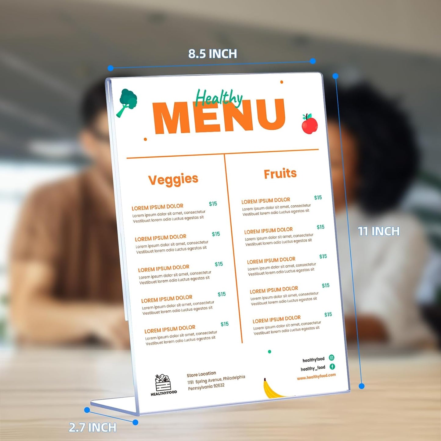 30 Pack Acrylic Sign Holder 8.5 x 11, Clear Plastic Display Stands for Tabletop, L-Shape Acrylic Stands for Flyers, Documents, Office, Restaurants, Vertical Sign Holder 8.5x11 for Desktop