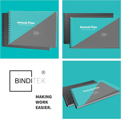 Binditek 100 Pack Binding Covers and Backs Set, 5.5 x 8.5 Inches, 50 Clear PVC (8Mil), 50 Sand-Textured Polycovers (12Mil), Half Letter Size