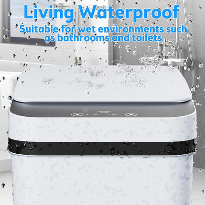 KOEYLE 2 Pack 2.2 Gallon Automatic Touchless Garbage Can, Small Motion Sensor Smart Trash Can, Slim Waterproof Trash Bin for Bedroom, Bathroom, Office, Living Room, White