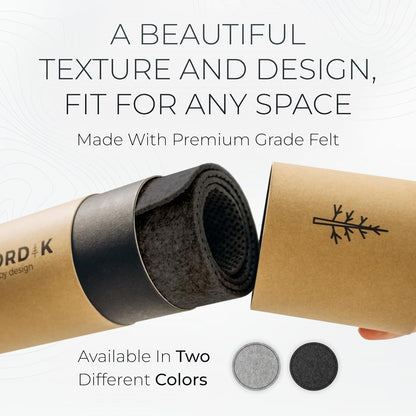 Nordik Large Felt Desk Mat - Charcoal - 35 x 17 inch - Full Desk Keyboard Mat - Computer Desk Mat for Keyboard and Mouse Pad - Desktop Mat - Large Felt Desk Pad