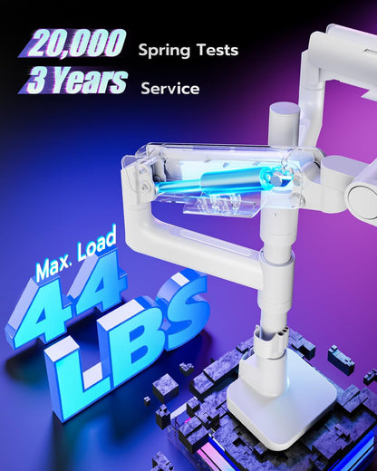 Vertical Dual Monitor Mount for 17-49 Inch Ultrawide Heavy Duty Curved Screen Stacking, Computer Monitor Arm Desk Mount, Gas Spring Adjustable Vesa Stand, White