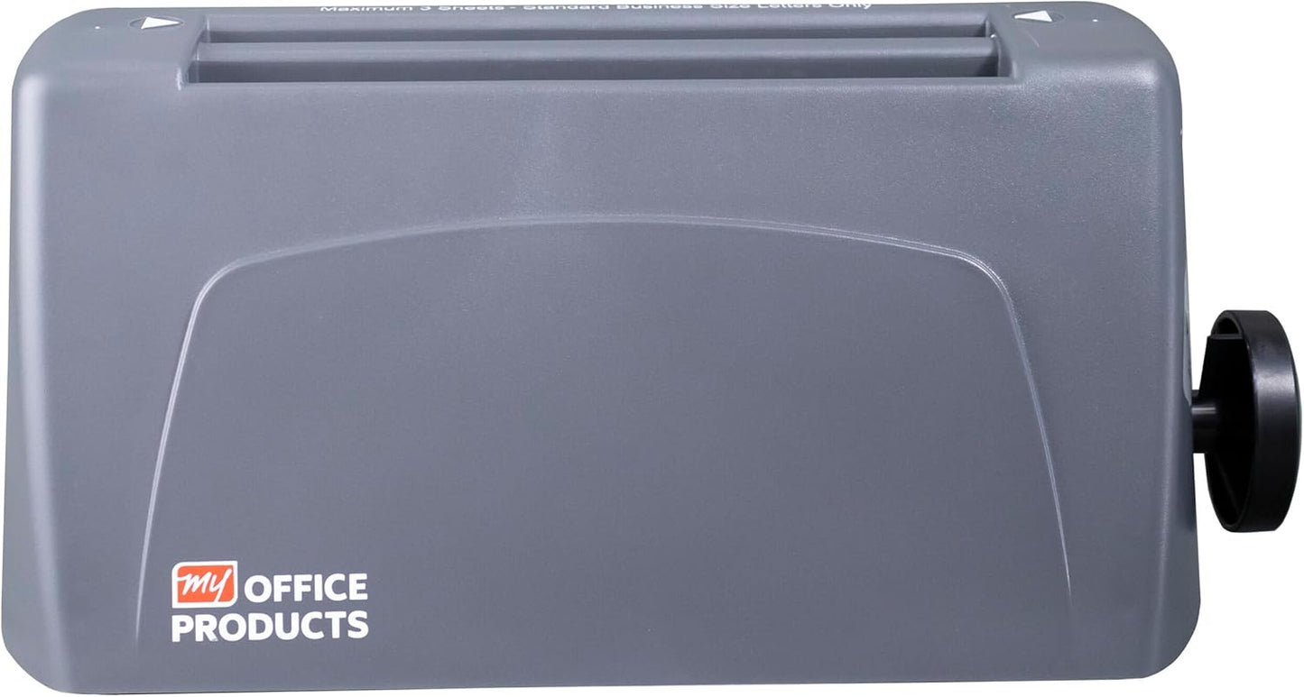Generic P6500 My Office Products Desktop Paper Folder Folding Machine; Letter or Half Fold; Sets of 1-3 Sheets, 8.5 x 11 Inches, 18 to 24 Pounds Bond Paper, 68 to 90 GSM; 1800 Sheets per Hour