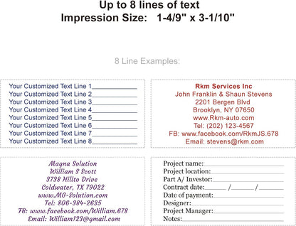 XX-Large Size Custom Self-Inking Stamp Customized Return Address Stamp - Up to 8 Lines of Text Choose from Many Fonts & Ink Colors