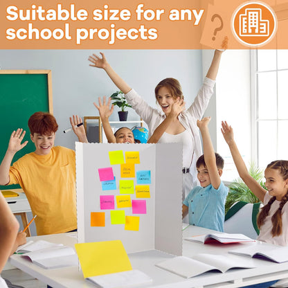 Ctosree 18 Pcs Tri Fold Poster Board Bulk, Lightweight Presentation Board, Science Fair Project Display Paperboard, Single Wall(48 x 36 Inch,White)