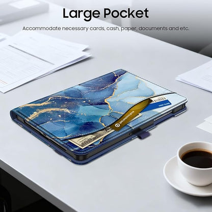 Fintie Case for Samsung Galaxy Tab A9 Plus/A9+ 5G 11 Inch 2023 Model (SM-X210/X216/X218), Multi-Angle Viewing Smart Stand Back Cover with Pocket Auto Wake/Sleep, Ocean Marble