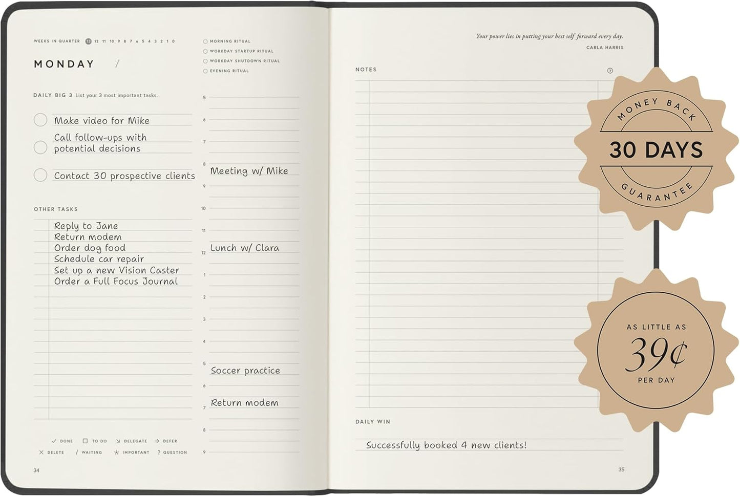 Full Focus Oatmeal Linen Planner by Michael Hyatt - The #1 Daily Planner to Set Annual Goals, Increase Focus, Eliminate Overwhelm, and Achieve Your Biggest Goals - Hardcover