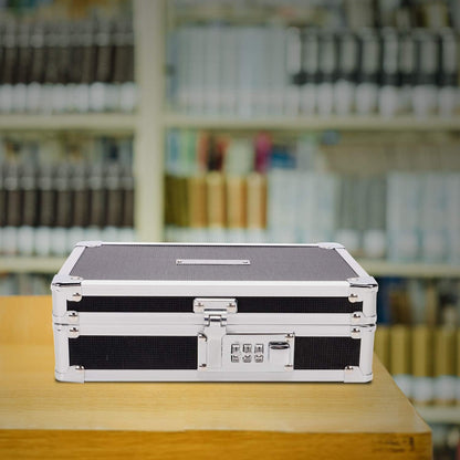 Vaultz Locking Mini Cash Box with Bill and Coin Tray, 8.5 x 2.75 x 5.5 Inches, Black (VZ00304)