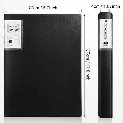 Marspark 6 Pcs Binder with Plastic Sleeves Large 8.5" x 11" Display Presentation Book 40 Pocket 80 Pages Art Portfolio Folder Clear Sheet Protector for Photo Document (Black,Green,Blue)