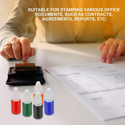 PATIKIL 0.33oz Refill Ink for Stamps and Ink Pads, 12Pcs 10ml Stamp Pad Ink Refill for Office Stamp Self Inking Stamp Date Stamp Scrapbooking, Light Red